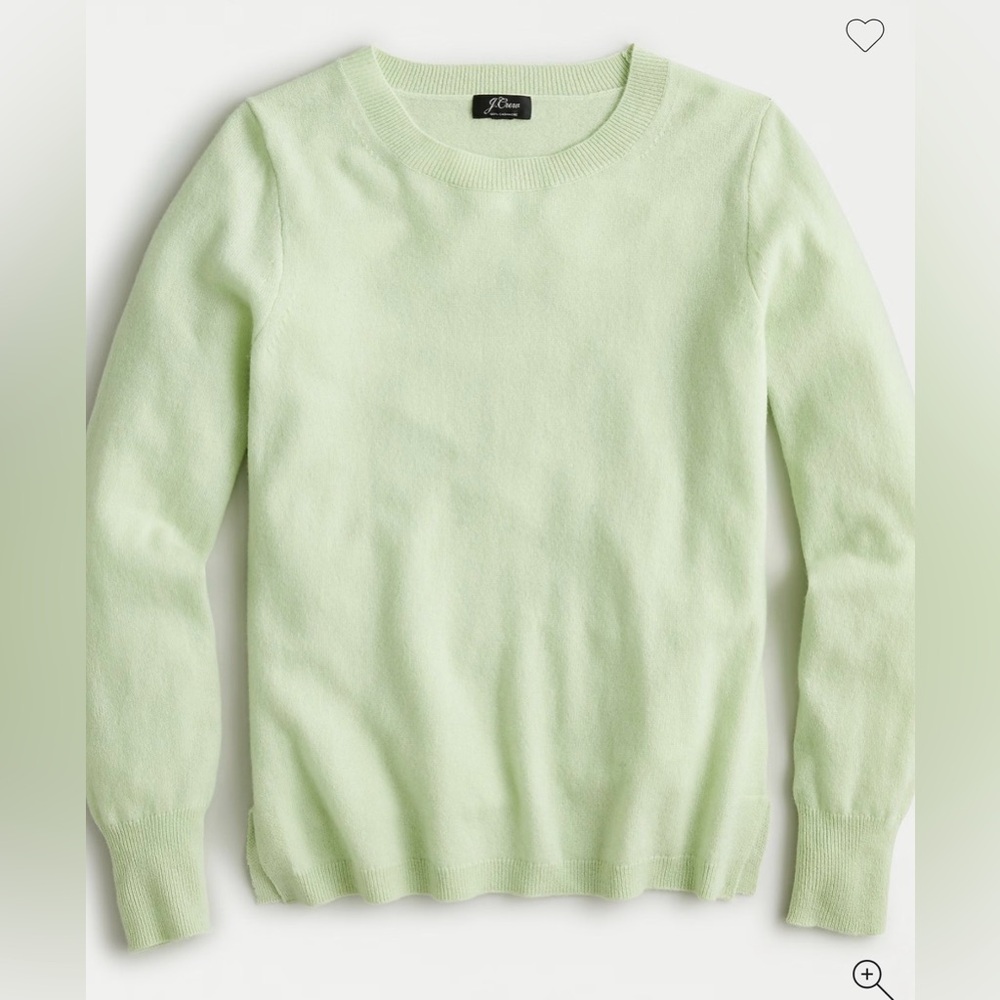 J. Crew Cashmere Slim-Fit Crewneck Sweater in Heather Faded Spearmint size M